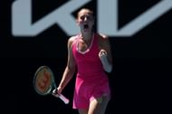 Marta Kostyuk during her quarter-final encounter against Coco Gauff at the 2024 Australian Open